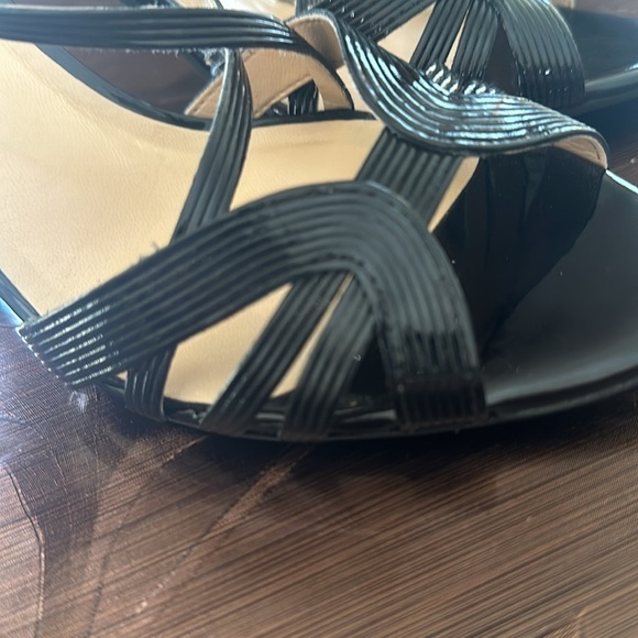 Talbots Black Strappy Leather Heels NEW without box - Picture 6 of 8